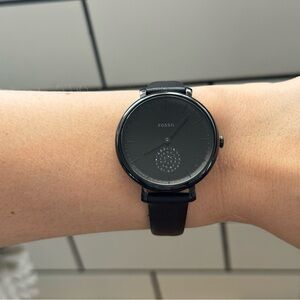 Fossil Jacqueline All Black Leather Analog Watch